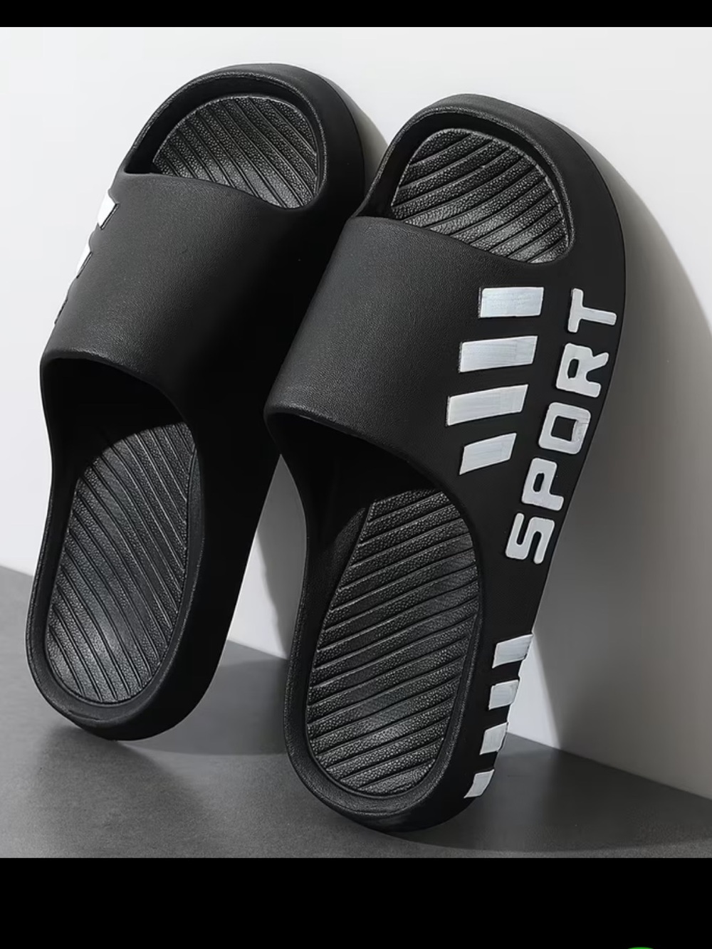 Sport Black EVA Slide Sandals Lightweight Comfort Slip-On Slides